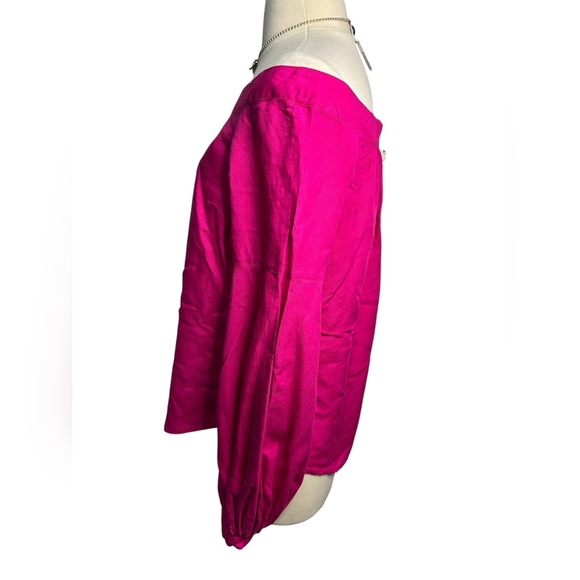 Anthropologie Floreat NWT Mazza Hot Pink Off-Shoulder Boho Top Women's Size 0 - Picture 4 of 8